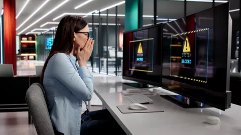 Ransomware Extortion Attack. Hacked Computer Password Stock Footage 330587921