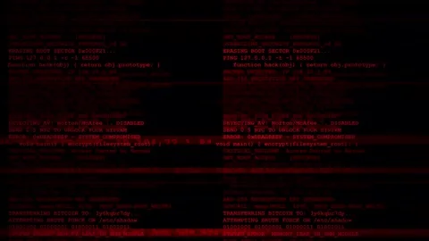 Ransomware malware attack alert animation showing computer system encryption 動画素材 346531223