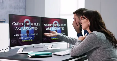 Ransomware Malware Attack And Breach Video stock 234390235