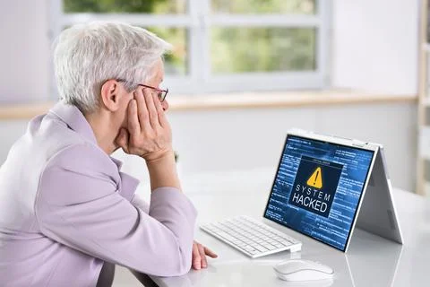 Ransomware Malware Attack. Business Computer Hacked Foto stock