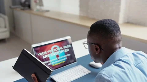 Ransomware Malware Breach. Hacked Computer Stock Footage 220894766