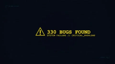 Ransomware malware. Digital warning screen displaying system failure and bugs Stock Footage 341237526