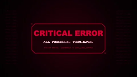 Ransomware malware. Red critical error and system failure message on screen Stock Footage 341237193