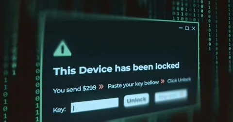 Ransomware message, computer system access is blocked 스톡 동영상 321761650