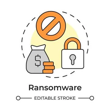 Ransomware multi color concept icon Stock Illustration