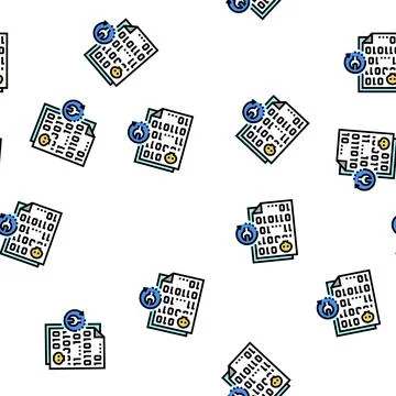 Ransomware recovery services vector seamless pattern イラスト素材