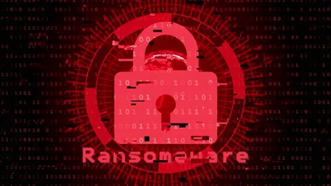 Ransomware Technology Red Background with Binary Code Animation Stock Footage 157759579
