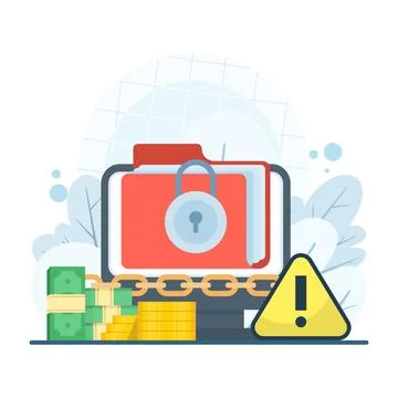 Ransomware virus concept Stock Illustration