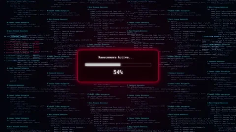 Ransomware virus loading bar shows digital progress. malware attack encrypt.. Stock Footage 346969009
