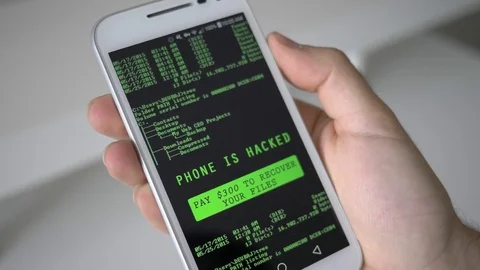 Ransomware Virus On Smartphone Screen Stock Footage 77580334