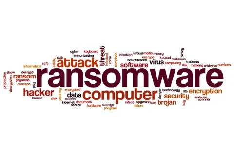 Ransomware word cloud Stock Illustration