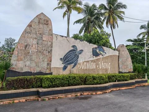 Rantau Abang Turtle Conservation Mural Sign Stock Photos
