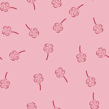 Ranunculus flower spring glyph vector seamless pattern 스톡 일러스트