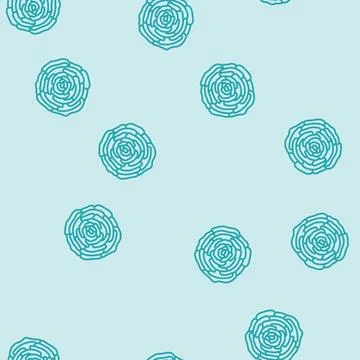 Ranunculus flower spring line seamless pattern Stockillustratie