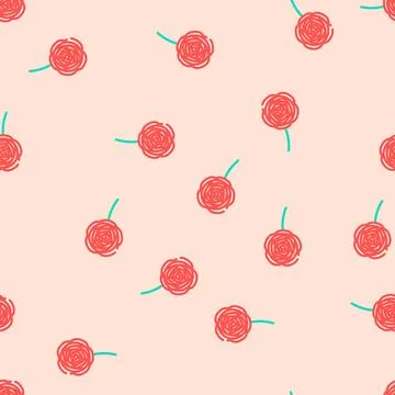 Ranunculus flower spring vector seamless pattern 스톡 일러스트