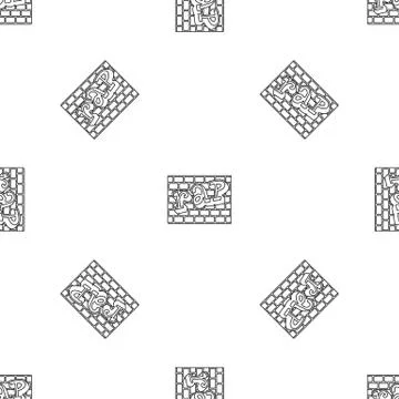 Rap bricks wall pattern seamless vector Stock Illustration
