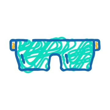 Rap glasses frame icon doodle illustration Stock Illustration