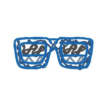 Rap glasses frame icon doodle illustration Stock Illustration