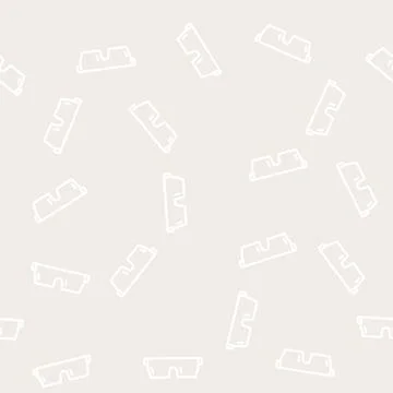 Rap glasses frame line vector seamless pattern Stock Illustration