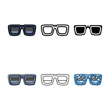Rap glasses pack frame color icon vector Stock Illustration