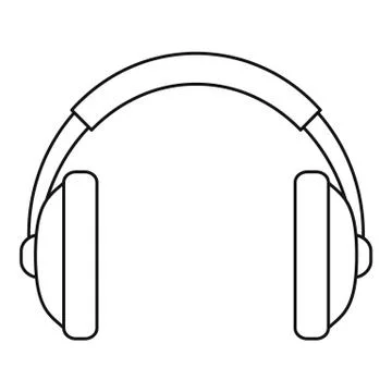 Rap headset icon, outline style Stock Illustration