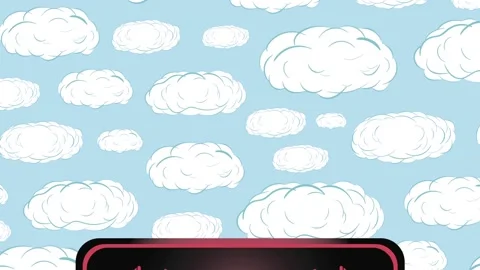 Rap loudspeakers and clouds Stock Footage 93175405