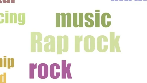 Rap Rock Tag Cloud Animated On White Background Stock Footage 107231771