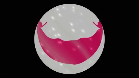 Rapa Nui flag in a round ball rotates. Flicker and shine. Animation loop Stock Footage 145857824