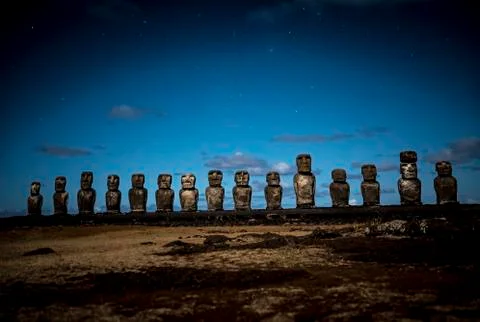 Rapa Nui Moai Statues Easter Island Stock-Fotos