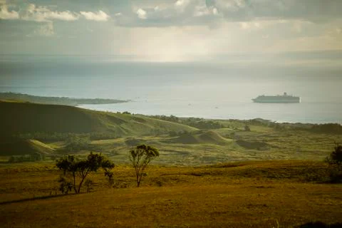 Rapa Nui Moai Statues Easter Island Stock Photos