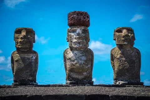 Rapa Nui Moai Statues Easter Island Foto stock