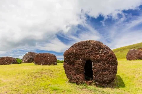 Rapa Nui National Park, Easter Island (Isla de Pascua), Chile Stock Photos