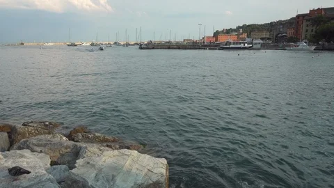 Rapallo coast in summer - Pan Stock Footage 112616060