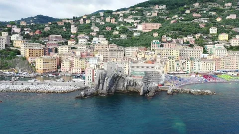 Rapallo from the sea Stock Footage 263020929