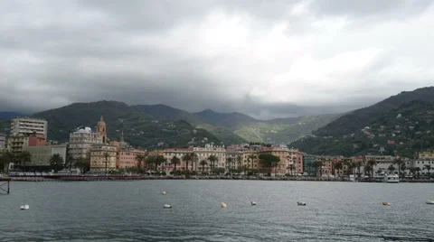 Rapallo seen from the gulf Stock Footage 63365769