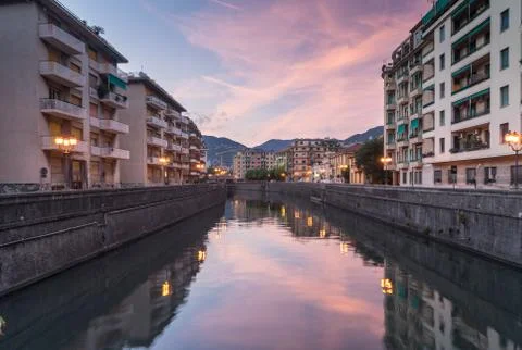 Rapallo at sunset Stock Photos