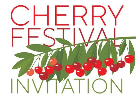 Rape cherry fruit simple flat design element. Stock Illustration
