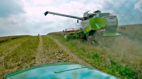 A rape harvest from the driver's perspective Stock Footage 40283202