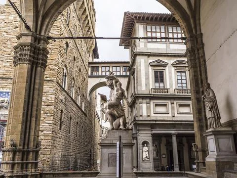 The Rape of Polyxena  is a fine diagonal sculpture by Pio Fedi placed in th.. Stock Photos