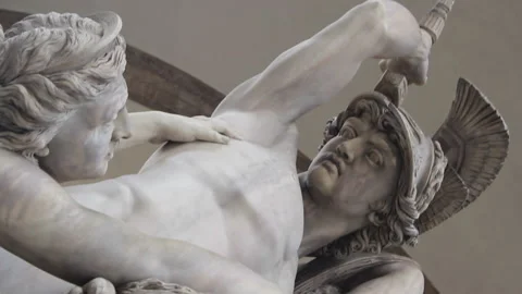 The Rape of Polyxena Statue By Pio Fedi Stock Footage