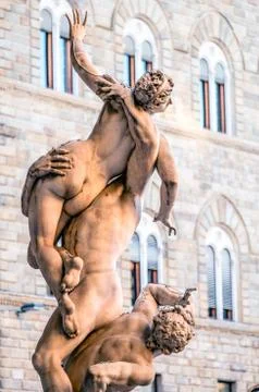 The Rape of Sabine in the Loggia dei Lanzi in Florence, Italy Photos