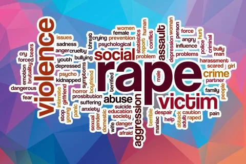Rape word cloud with abstract background 스톡 일러스트