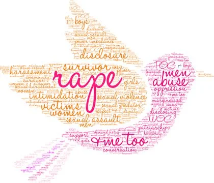 Rape Word Cloud Stock Illustration