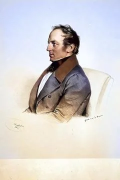 Raphael Hussian (1802-1869) sought-after doctor and obstetrician in Vienna Stock Illustration