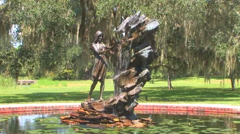 Raphell Fountain Sculpture Stock Footage 40684009