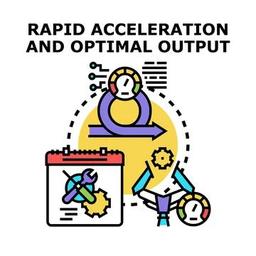 Rapid acceleration achieving optimal business output vector concept Stock Illustration