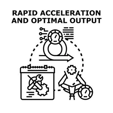 Rapid acceleration achieving optimal business output vector concept Stock Illustration
