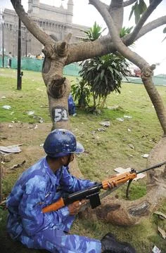 Rapid Action Force RAF Commando Gateway of India ; after terrorist attack ... Stock Photos