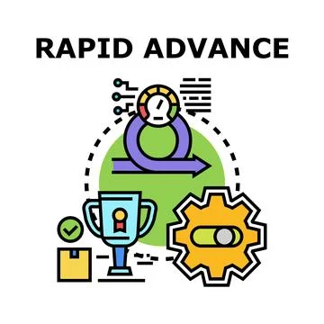 Rapid advance concept of agile workflow development Stock Illustration