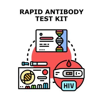 Rapid antibody antigen test kit for medical diagnosis Stock Illustration